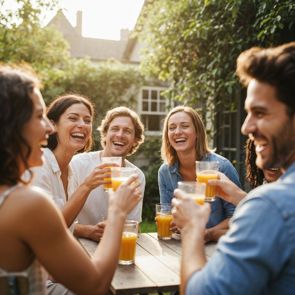 Community enjoying fresh juice